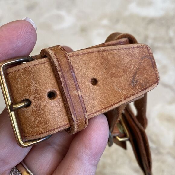 Vintage Louis Vuitton Vachetta Leather Luggage Tag & Poignet - Picture 5 of 11